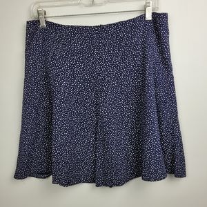 BANANA REPUBLIC Skirt 8P Navy White Dotted Flowy Academia Preppy